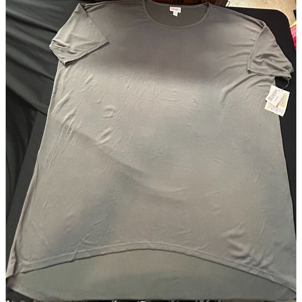 NWT LuLaRoe Irma Tunic 2X Plus Solid Gray High Low Sleeve Shirt Unicorn
